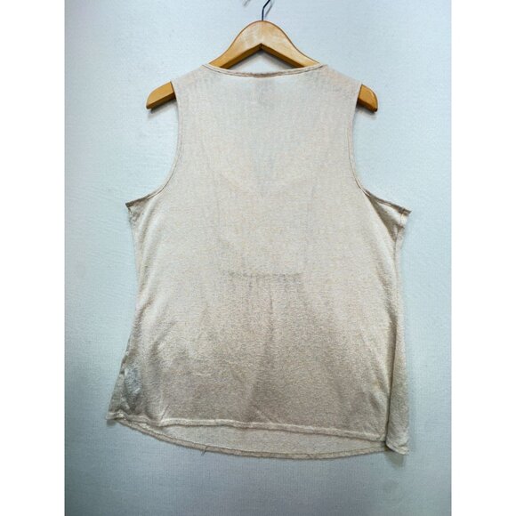 Knox Rose Embellished Tank Top Size XL Beige Embroidered Sleeveless Sequins Boho - Picture 10 of 13